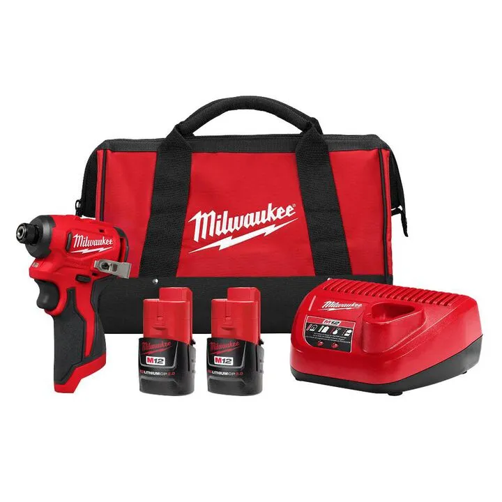 Milwaukee M12 Subcompact 1/4 Inch Hex Impact Driver Kit - Precision Performance Series