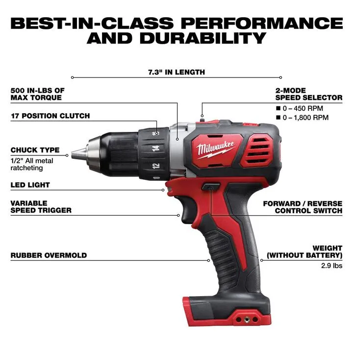 Milwaukee M18 Cordless Lithium-Ion 2-Tool Combo Kit - Professional Grade Performance 2