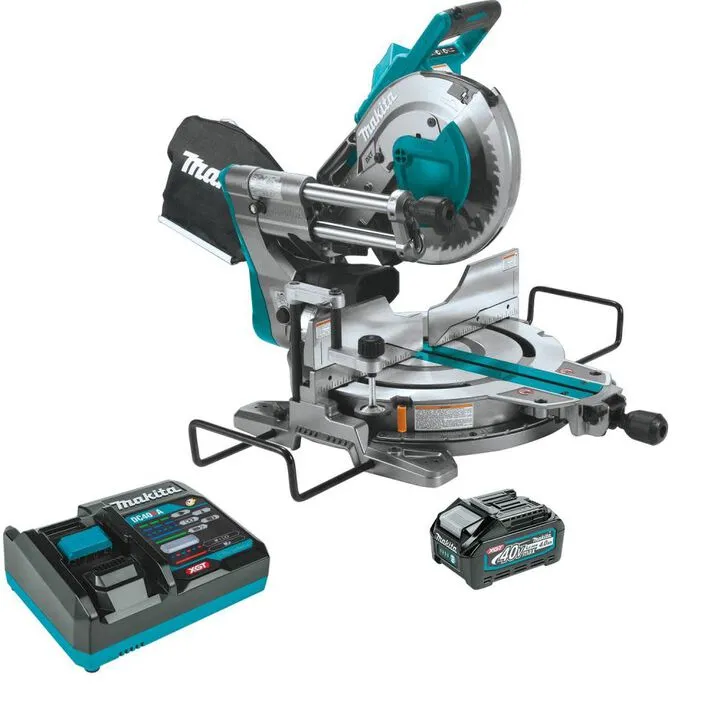 Makita 40V Max XGT 10-Inch Dual Bevel Sliding Compound Miter Saw Kit with Heavy-Duty Stand 1