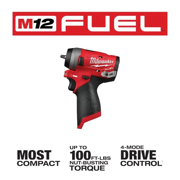 Milwaukee M12 FUEL 1/4 in. Stubby Impact Wrench (Bare Tool) 1