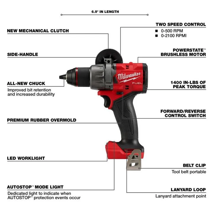 Milwaukee M18 FUEL 1/2 Inch Drill/Driver (Bare Tool) & 4pc SHOCKWAVE Impact Duty Magnetic Nut Driver Bundle 3