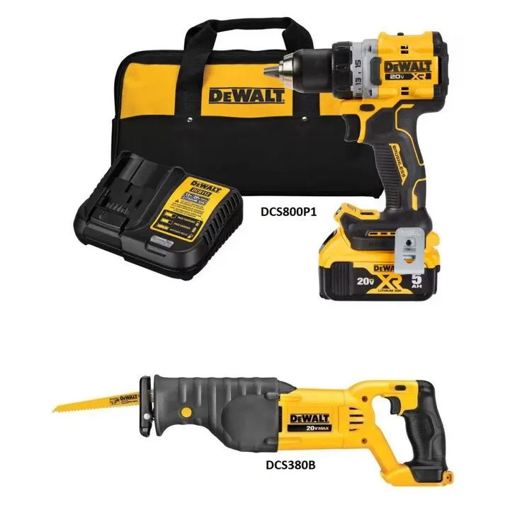 DEWALT 20V MAX Cordless Drill/Driver and Reciprocating Saw Professional Combo Kit 1
