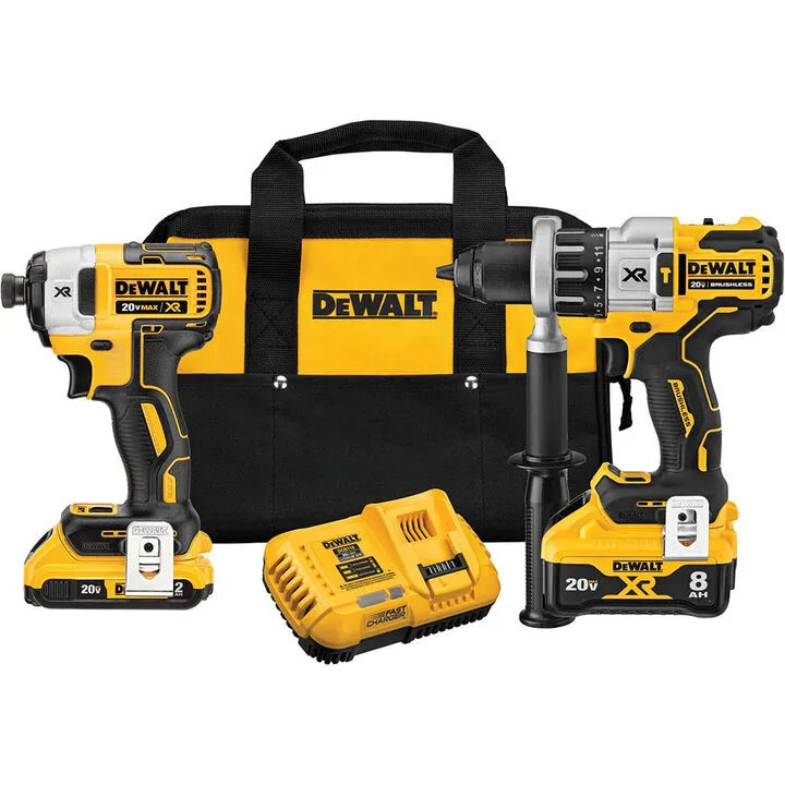 DEWALT 20V MAX POWER DETECT XR 1/2-Inch Hammer Drill & Impact Driver Combo Kit