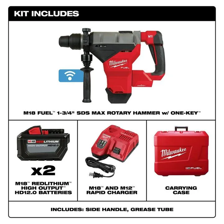 Milwaukee M18 FUEL 1-3/4" SDS Max Rotary Hammer Kit - High-Performance Cordless Power 1