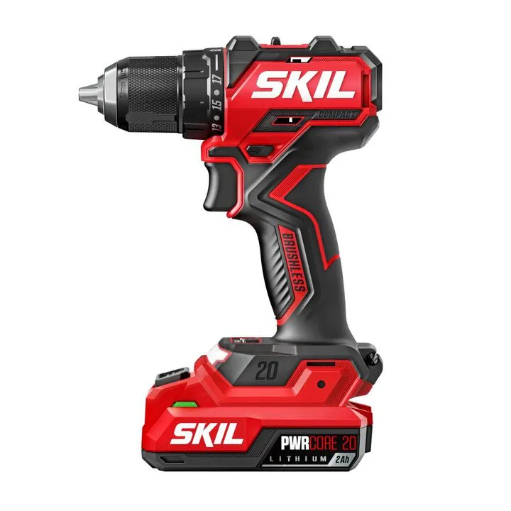 SKIL PWR CORE 20 Brushless 20V 1/2 Inch Compact Drill Driver Kit 2