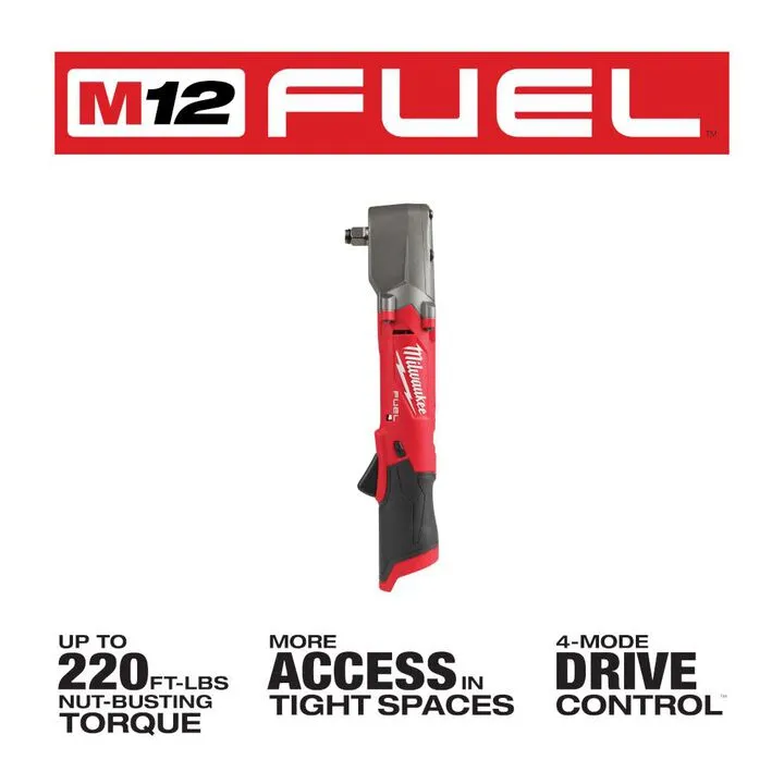 Milwaukee M12 FUEL 1/2-inch Right Angle Impact Wrench (Bare Tool) - Professional Grade Compact Power 1