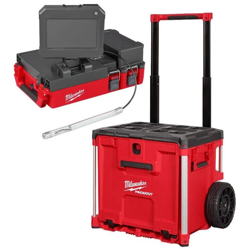 Milwaukee M12 75ft Drain Camera System with Integrated PACKOUT Rolling Drawer Tool Box