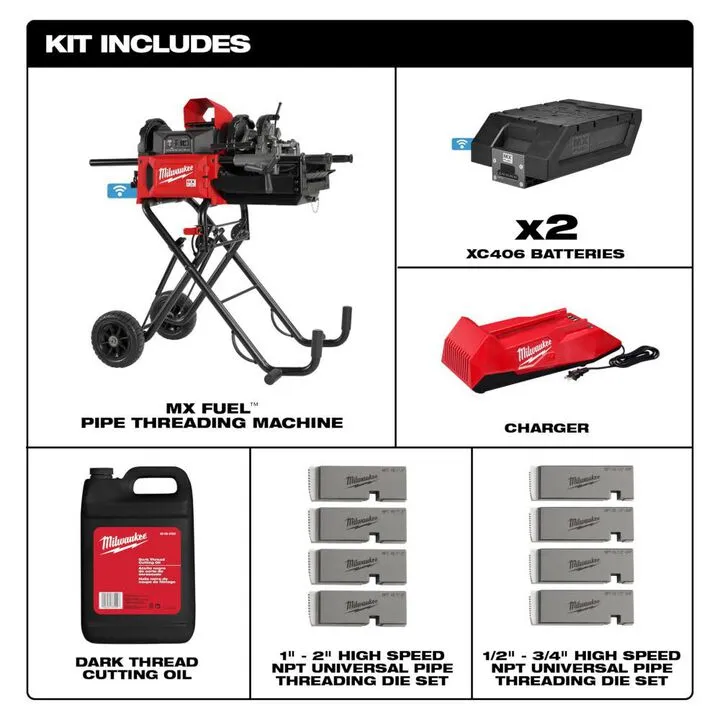 Milwaukee MX FUEL Pipe Threading Machine Kit - Professional Grade Cordless Performance 1