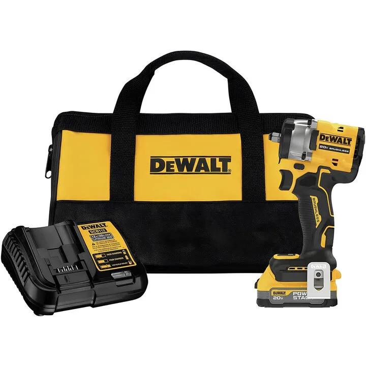 DEWALT 20V MAX 3/8in Compact Impact Wrench & POWERSTACK Compact Battery Kit