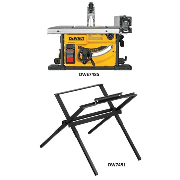 DEWALT 8-1/4 Inch Portable Jobsite Table Saw & Heavy-Duty Rolling Stand Bundle 1