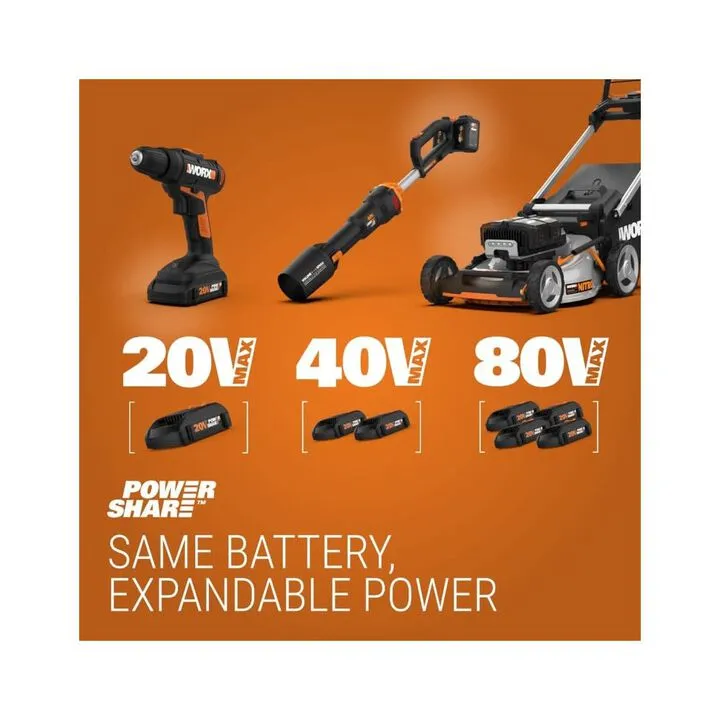 Worx 20V Power Share 4-1/2 in. Cordless Angle Grinder Kit with 2Ah Battery & Charger 6
