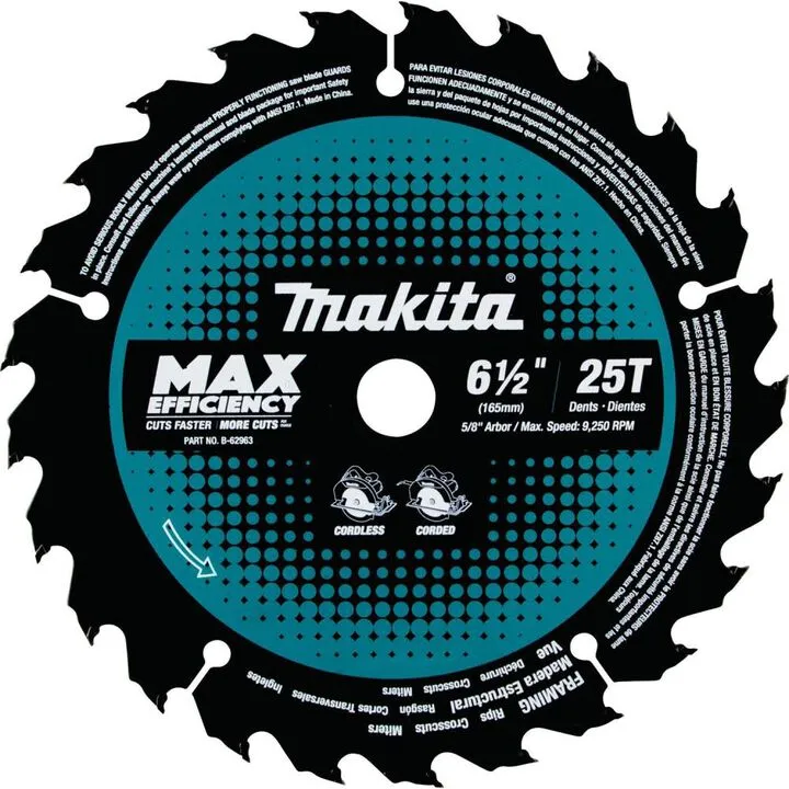Makita 18V LXT Lithium-Ion Brushless Cordless 6-1/2 in. Circular Saw & 25T Carbide-Tipped Blade (Bare Tool) 4