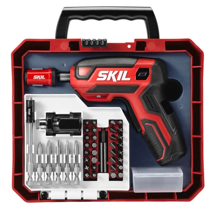 SKIL 4V Rechargeable Cordless Screwdriver - Complete 42-Piece Precision Bit Kit