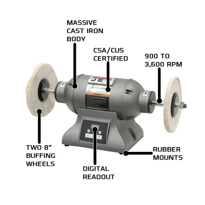 JET IBG-8VSB 8-Inch Variable Speed Industrial Buffer - Precision Metal Polishing System 2