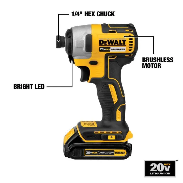 DEWALT 20V MAX Brushless 3-Tool Combo Kit - High-Performance Professional Bundle 5