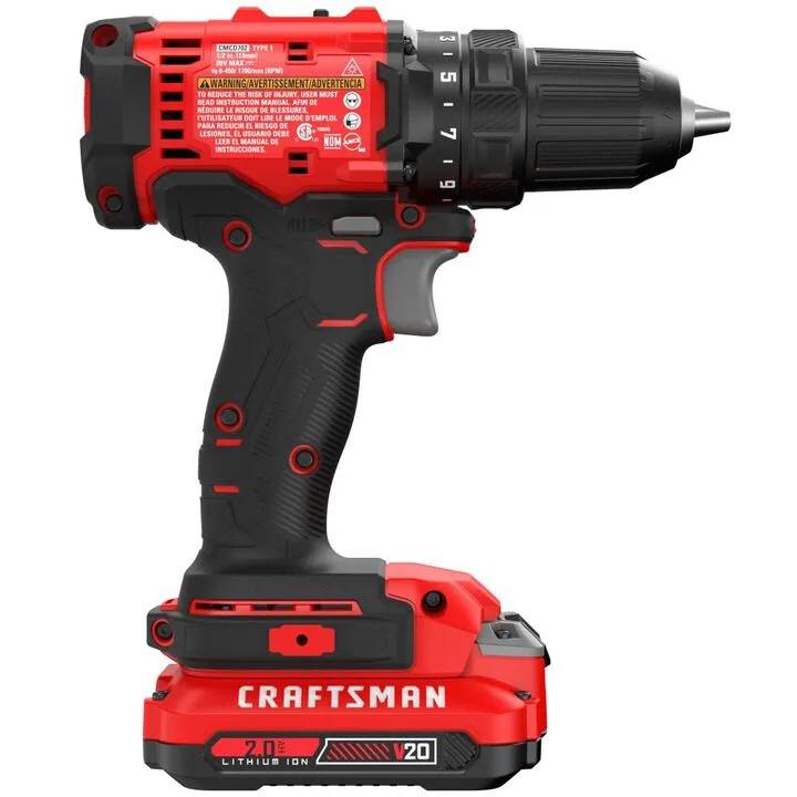 CRAFTSMAN 20V MAX 1/2 Inch Cordless Drill Driver Kit - High-Performance Power Tool 3
