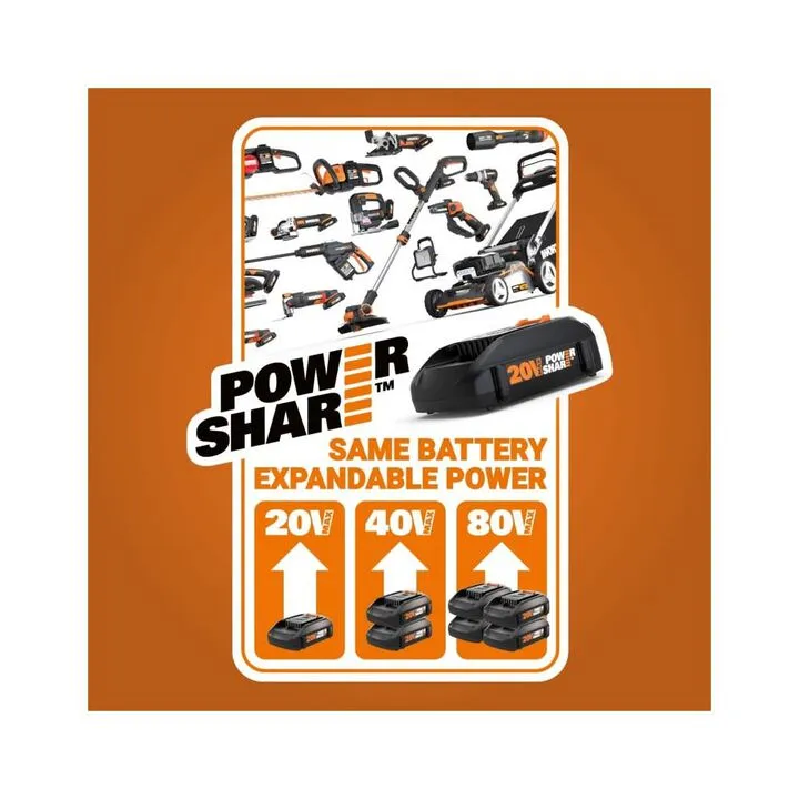 Worx 20V Cordless Crown Stapler (Bare Tool) - High-Efficiency Fastening Solution 8
