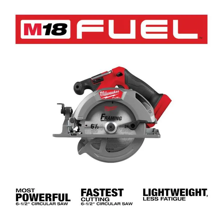 Milwaukee M18 FUEL 6-1/2 Inch Circular Saw & M18 REDLITHIUM HIGH OUTPUT 6.0 Starter Kit Bundle 1