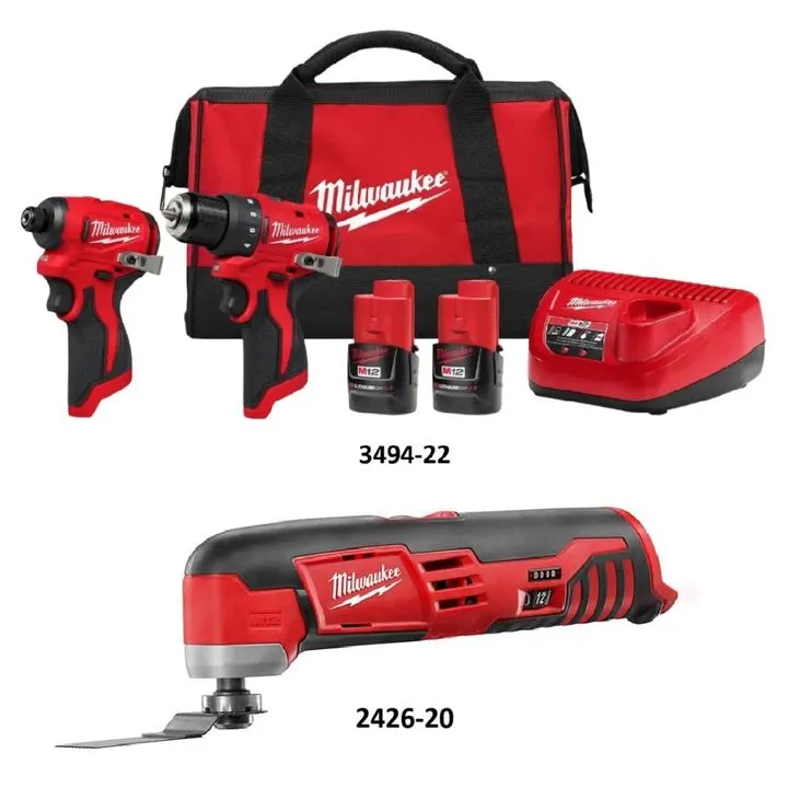 Milwaukee M12 Subcompact Brushless 2-Tool Combo Kit and Multi-Tool Bundle - Professional Grade Performance 1