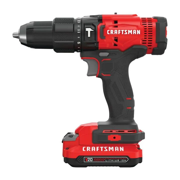 CRAFTSMAN V20 Cordless 1/2-Inch Hammer Drill Kit - High-Performance Power Tool Set with 2 Batteries 2