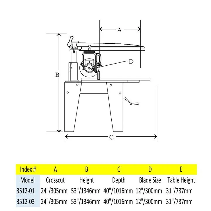 Original Saw 12 In. 1 Phase Contractor Duty Radial Arm Saw 1
