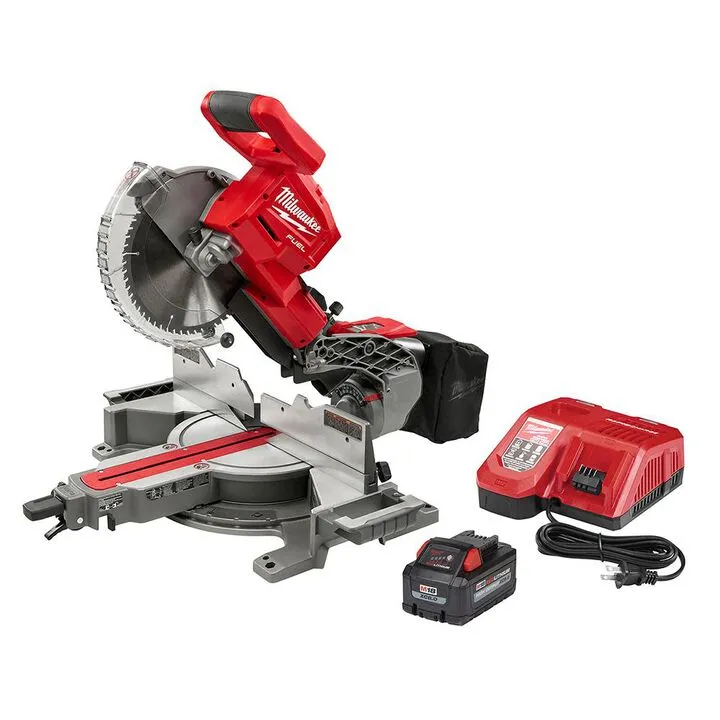Milwaukee M18 10-Inch Cordless Miter Saw Kit with Heavy-Duty Folding Stand 14