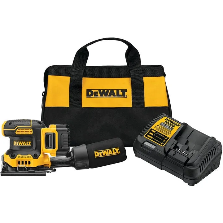DEWALT 20V MAX XR Cordless 1/4 Sheet Variable-Speed Sander Kit (5.0 Ah Battery Included)