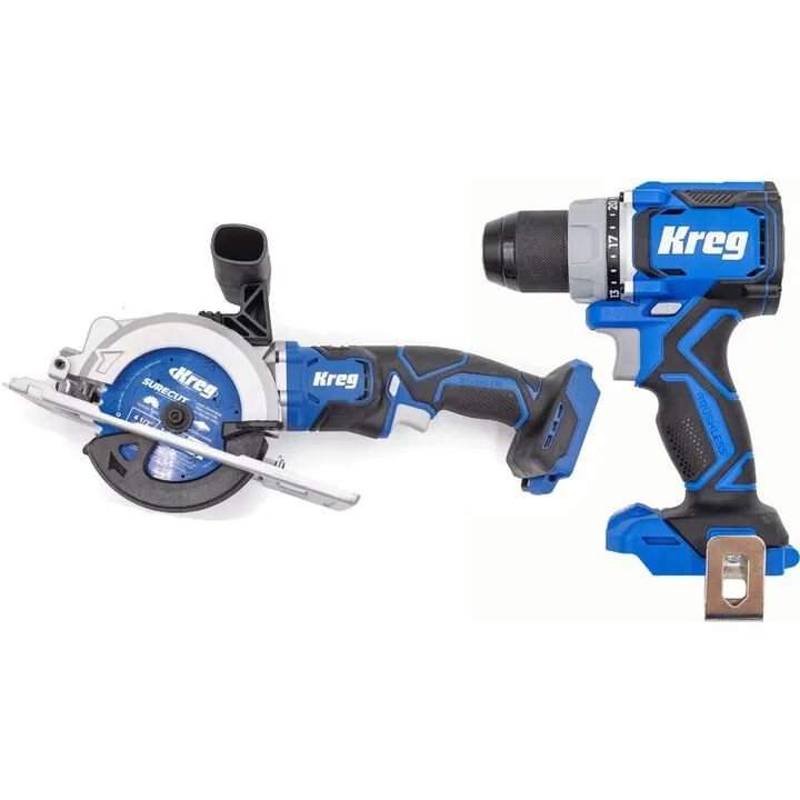 Kreg 20V Ionic Drive 1/2 Inch Compact Drill & 4-1/2 Inch Circular Saw Bundle (Bare Tool)