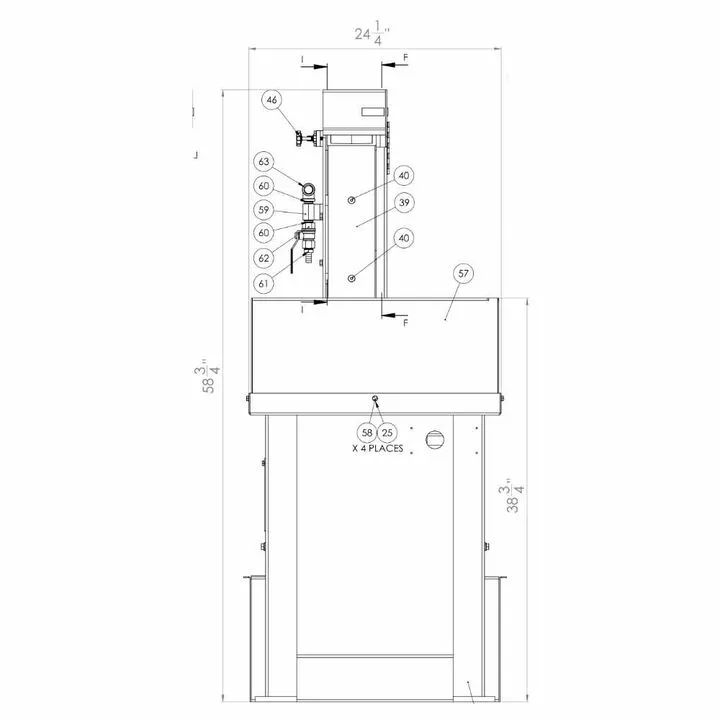Kalamazoo 4 x 60 Inch 3 HP Industrial Wet Abrasive Finishing Sander (230/460V) 3