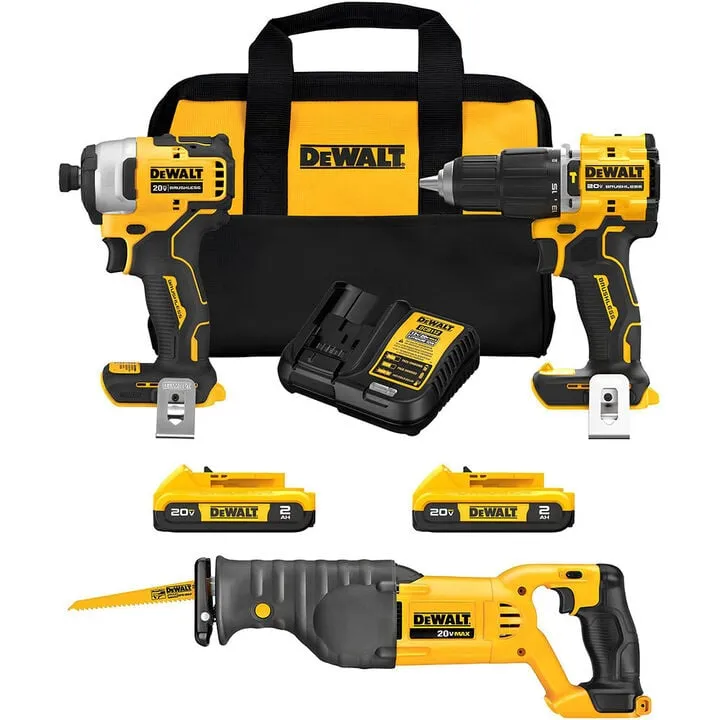 DEWALT 20V MAX Brushless 3-Tool Combo Kit - Professional Grade Cordless Power Solution