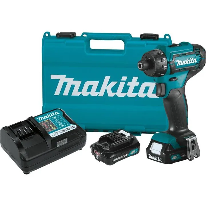 Makita 12V max CXT Lithium-Ion Cordless 1/4 In. Hex Driver-Drill Kit (2.0Ah)