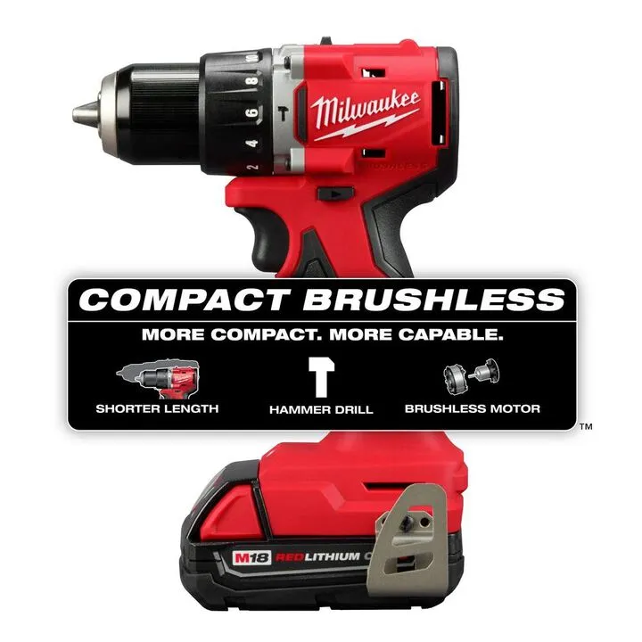 Milwaukee M18 Compact 1/2 in Hammer Drill/Driver Kit - Professional Performance Series 1