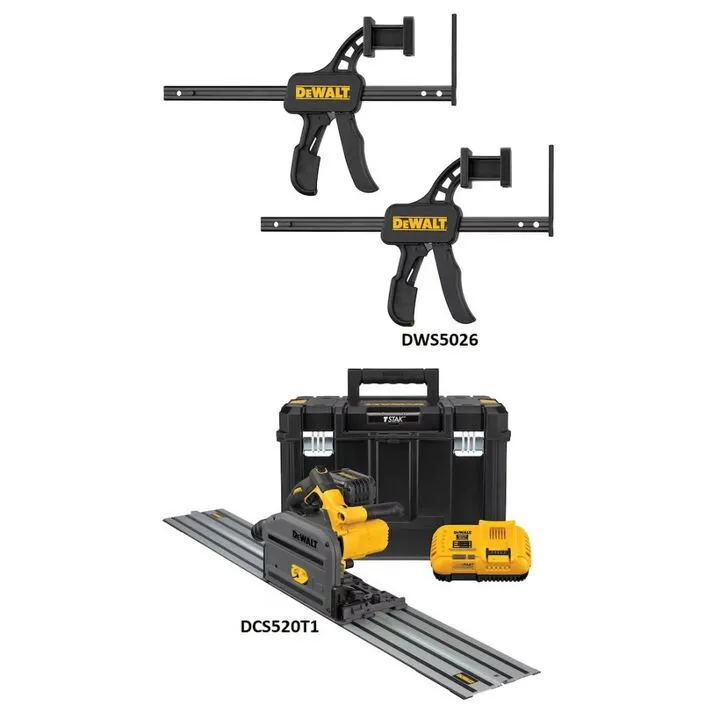 DEWALT 60V MAX Cordless Track Saw Kit & Precision Track Clamp Bundle 1