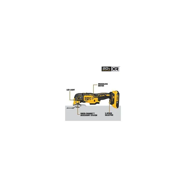 DEWALT 20V MAX XR Brushless Cordless 3-Speed Oscillating Multi-Tool 7