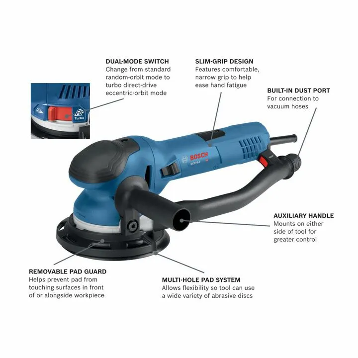 Bosch Reconditioned 6-Inch Dual-Mode Random Orbit Sander - Professional Performance 1