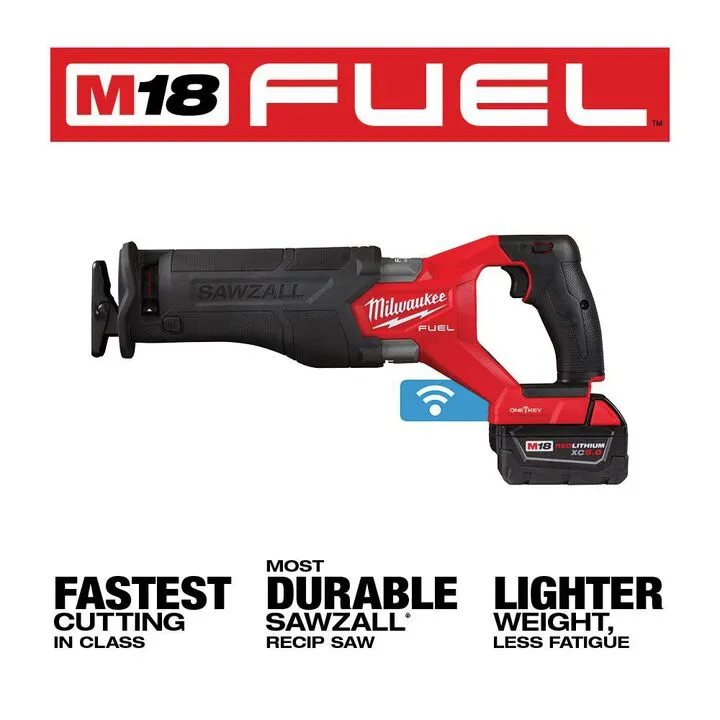 Milwaukee M18 FUEL SAWZALL Reciprocating Saw with ONE-KEY - 2 Battery XC5.0 Kit 2
