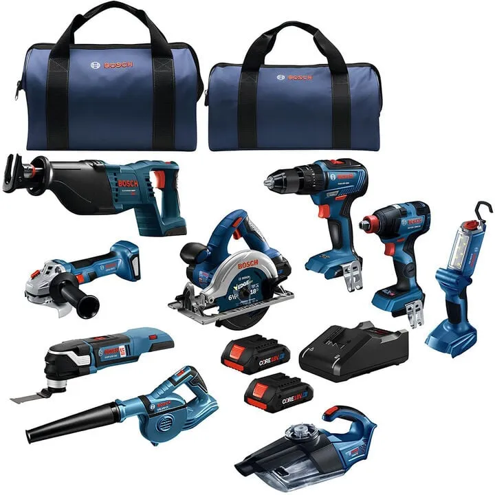 Bosch 18V 9-Tool Combo Kit (Reconditioned) - Professional Grade Performance