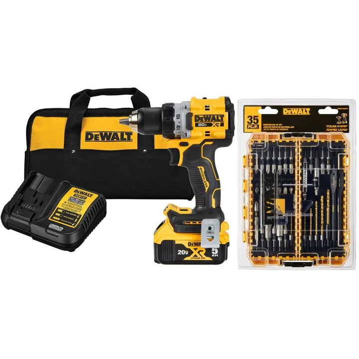 DEWALT 20V XR Power Drill System: Complete Drilling & Fastening Solution with Toughcase+ Organizer