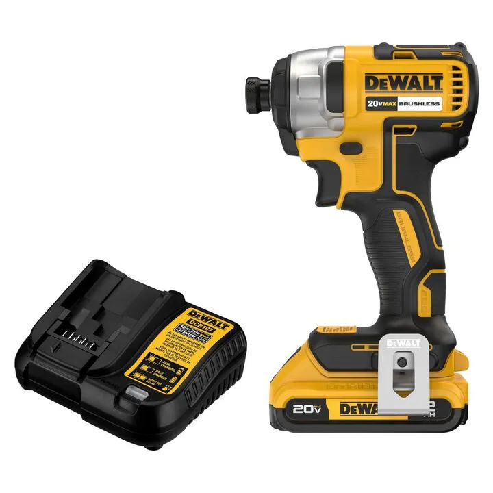 DEWALT 20V MAX Brushless Cordless 1/4-Inch Impact Driver Kit