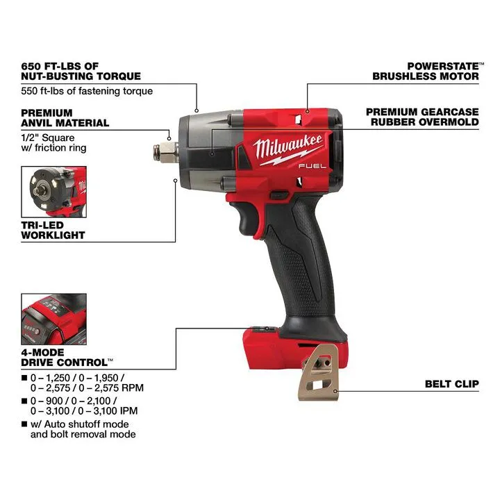 Milwaukee M18 FUEL & M12 FUEL 2-Tool Combo Kit - Professional Performance Set 4