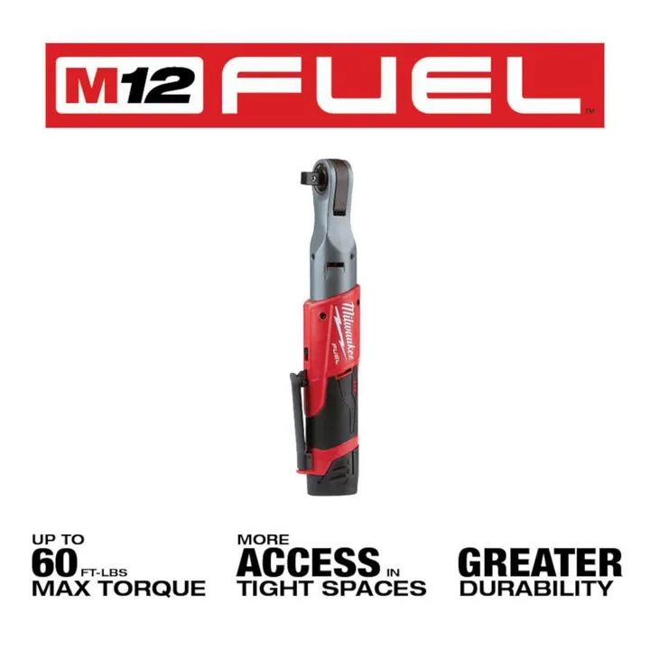 Milwaukee M12 FUEL 1/2 in. Ratchet 2-Battery Kit - Professional Grade Cordless Power 2