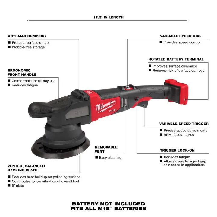 Milwaukee M18 FUEL 21mm Random Orbital Polisher (Bare Tool) - Reconditioned 2