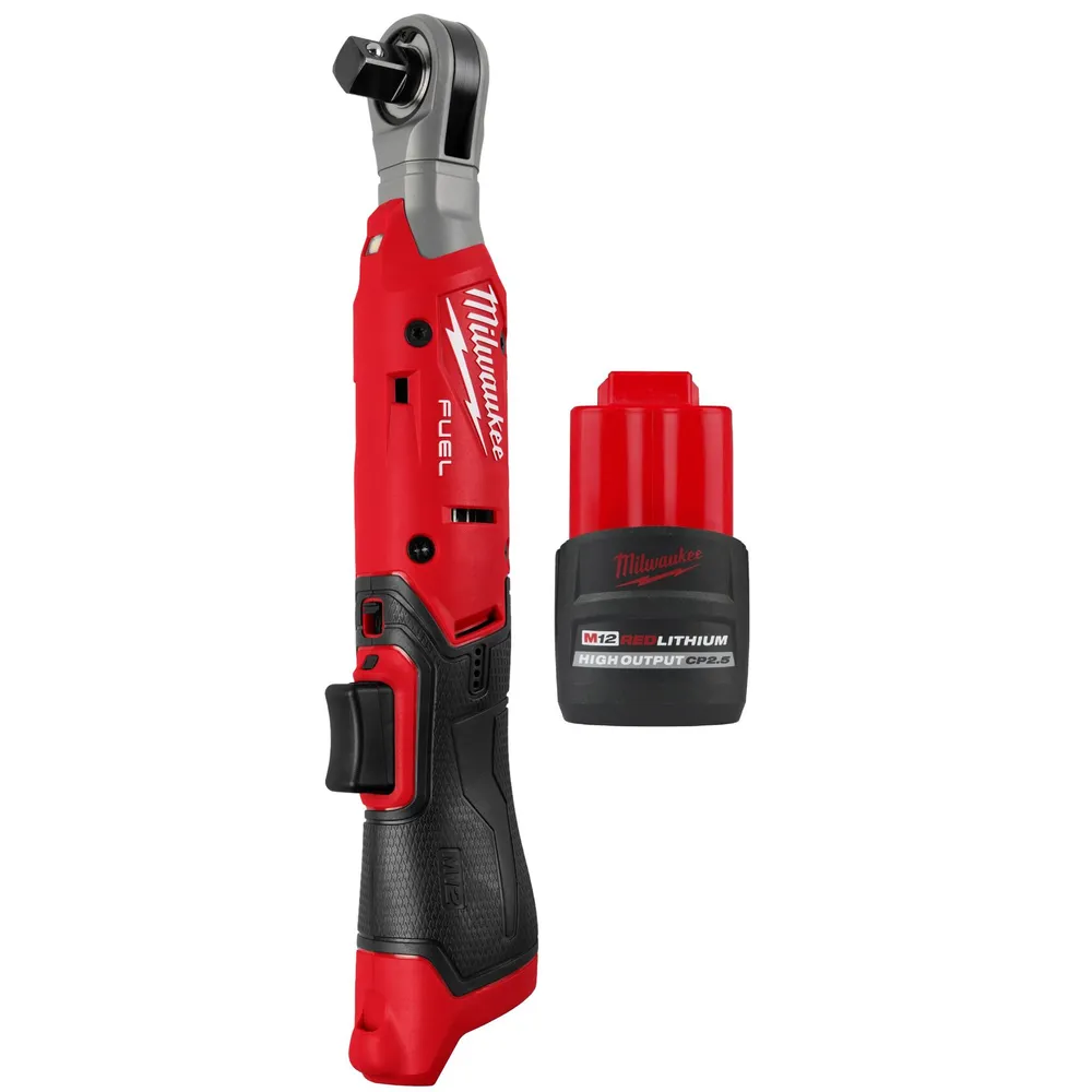 Milwaukee M12 FUEL 1/2 Inch Ratchet Kit with 2.5Ah Lithium-Ion Battery