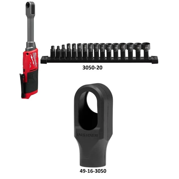 Milwaukee M12 FUEL Insider Extended Reach Ratchet (Bare Tool) with Protective Boot Bundle 1