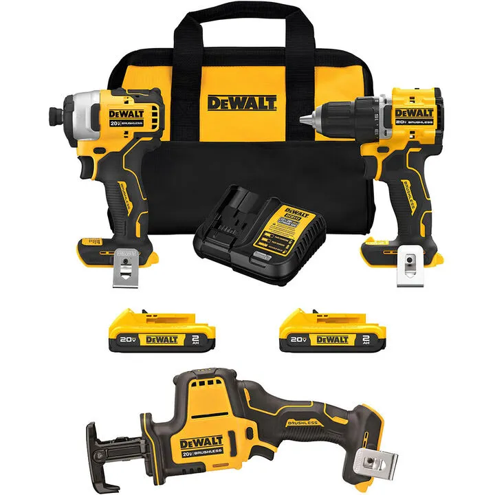 DEWALT ATOMIC 20V MAX Cordless 3-Tool Combo Kit - Professional Grade Performance Bundle