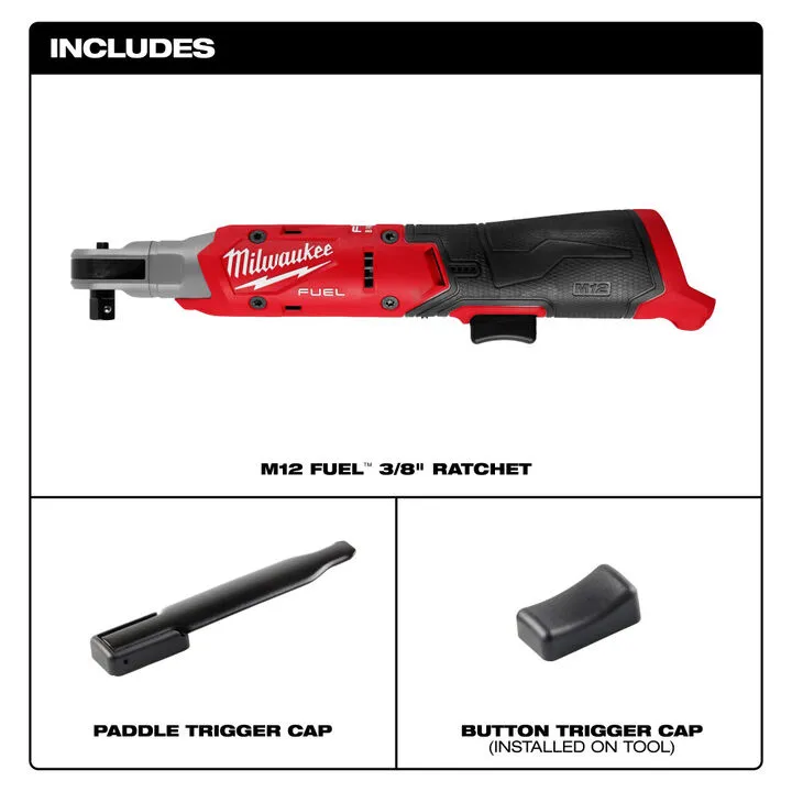 Milwaukee M12 FUEL 3/8 Inch Ratchet (Bare Tool) - Professional Automotive Grade 1