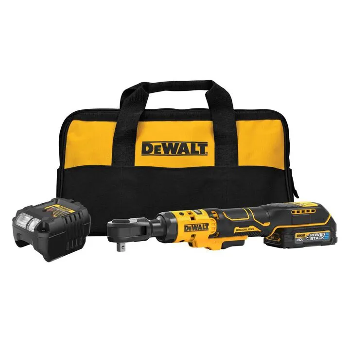 DEWALT 20V MAX 3/8-inch Cordless Ratchet Kit with POWERSTACK Battery Technology