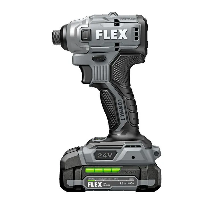 FLEX 24V Cordless 1/4 Inch Hex Compact Impact Driver Kit - Professional Performance Series 3