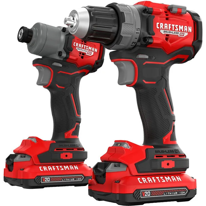 CRAFTSMAN V20 Brushless RP 2-Tool Combo Kit with 2x 1.5Ah Batteries & Charger