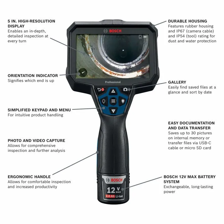 Bosch 12V Max Inspection Camera - Reconditioned Professional Grade 1